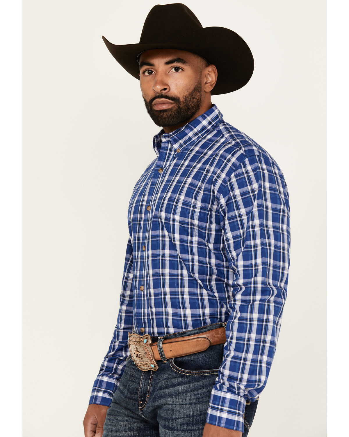 Image #2 - Wrangler Riata Men's Assorted Plaid Print Long Sleeve Button-Down Western Shirt, Multi, hi-res