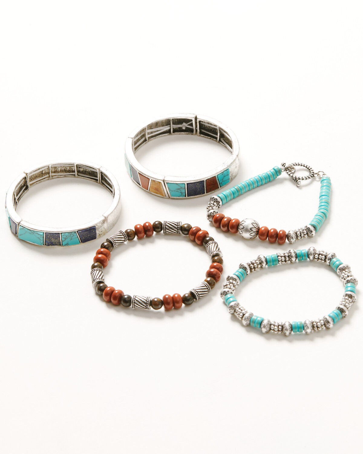 Shyanne Women's Retro Revival Bracelet Set - 5 Piece, Silver, hi-res