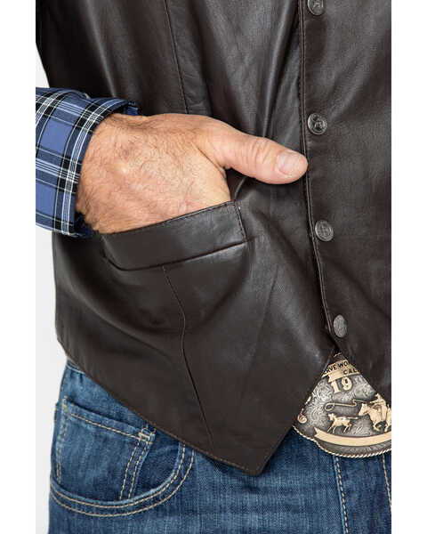 Image #5 - Scully Men's Lambskin Snap Front Vest, Brown, hi-res