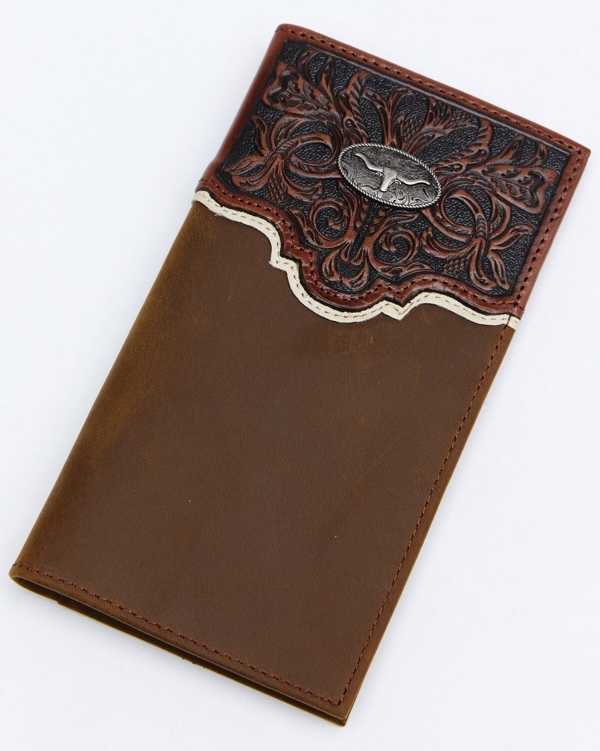 Cody James Men's Tooled Rodeo Wallet, Brown, hi-res