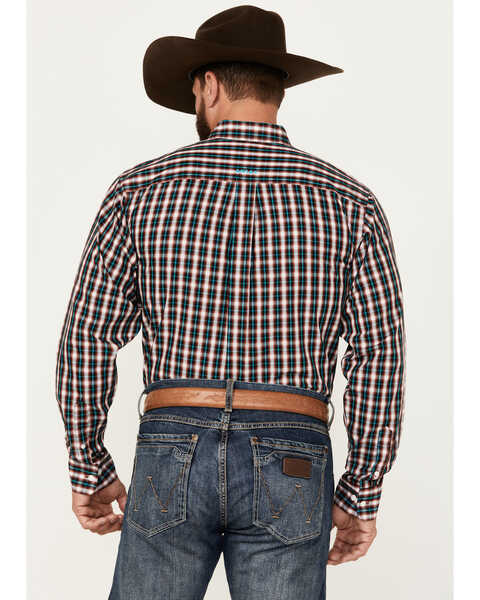 Image #4 - Ariat Men's Gatlin Plaid Print Long Sleeve Button-Down Western Shirt, Wine, hi-res