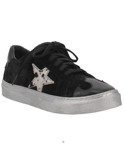 Image #1 - Dingo Women's Play Date Hair On Star Lace-Up Shoe, Black, hi-res