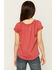 Image #4 - Shyanne Girls' Bow Front Short Sleeve Top, Dark Red, hi-res
