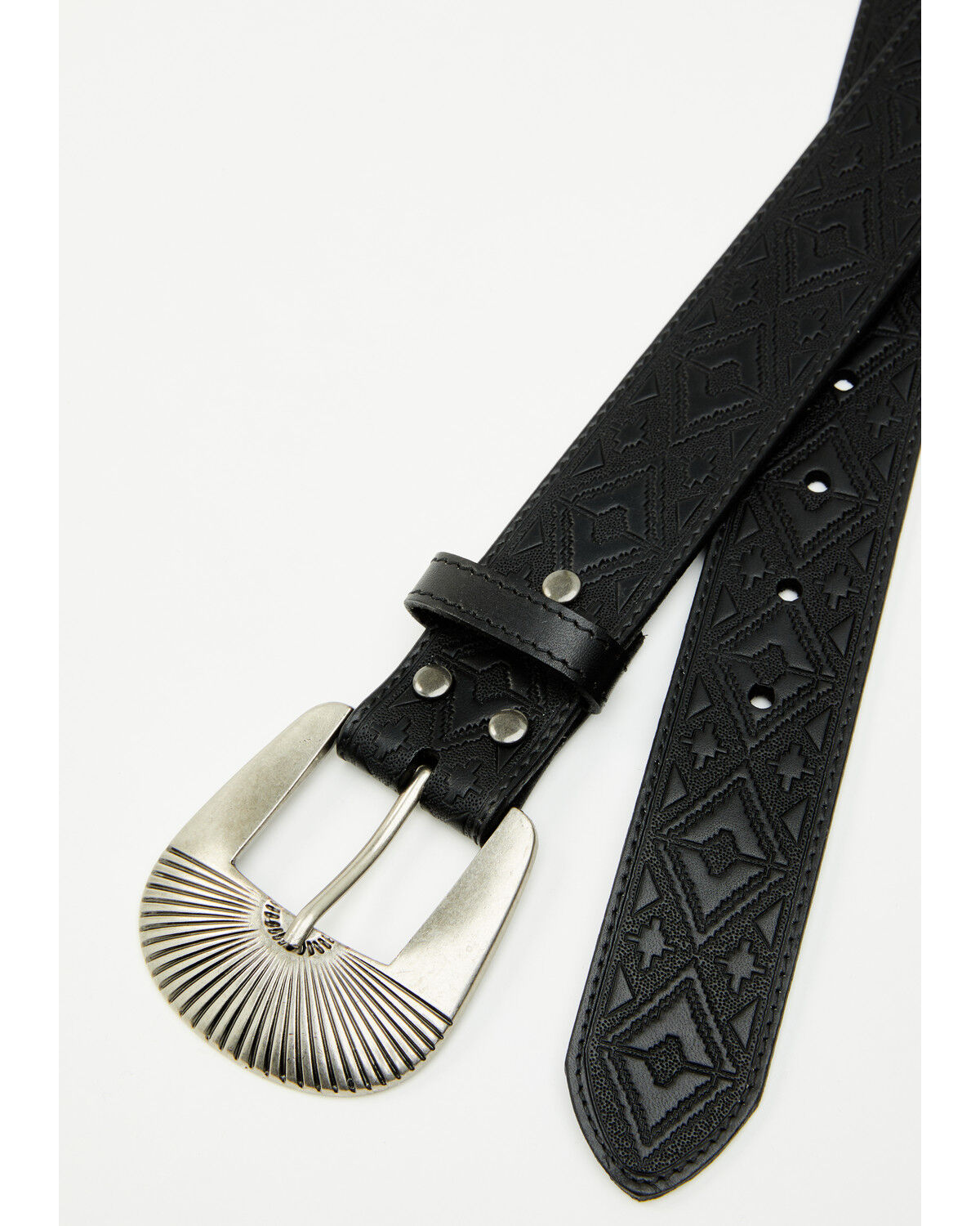 Image #2 - Shyanne Women's Everly Southwestern Embossed Sunrise Buckle Belt, Black, hi-res