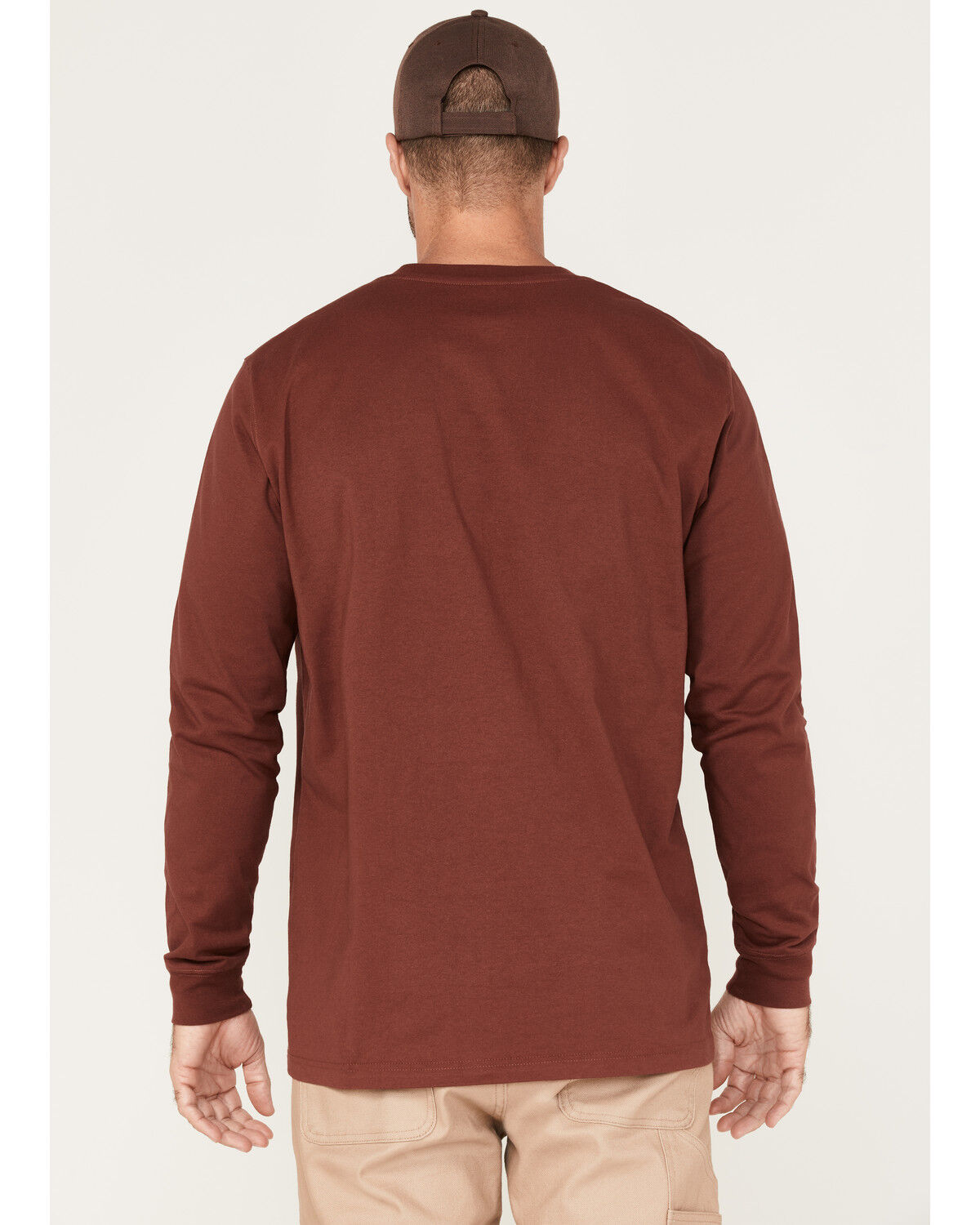 Image #4 - Hawx Men's Forge Solid Work Pocket T-Shirt - Big & Tall, Dark Red, hi-res