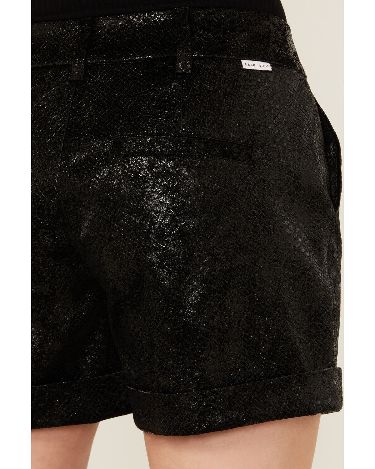 Image #4 - Dear John Women's Mid Rise Snake Print Shorts, Black, hi-res