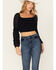 Image #1 - Idyllwind Women's Nash Romantic Ruffle Crop Top, Indigo, hi-res