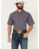Image #1 - Cinch Men's ARENAFLEX® Paisley Print Short Sleeve Button-Down Stretch Performance Shirt, Dark Blue, hi-res