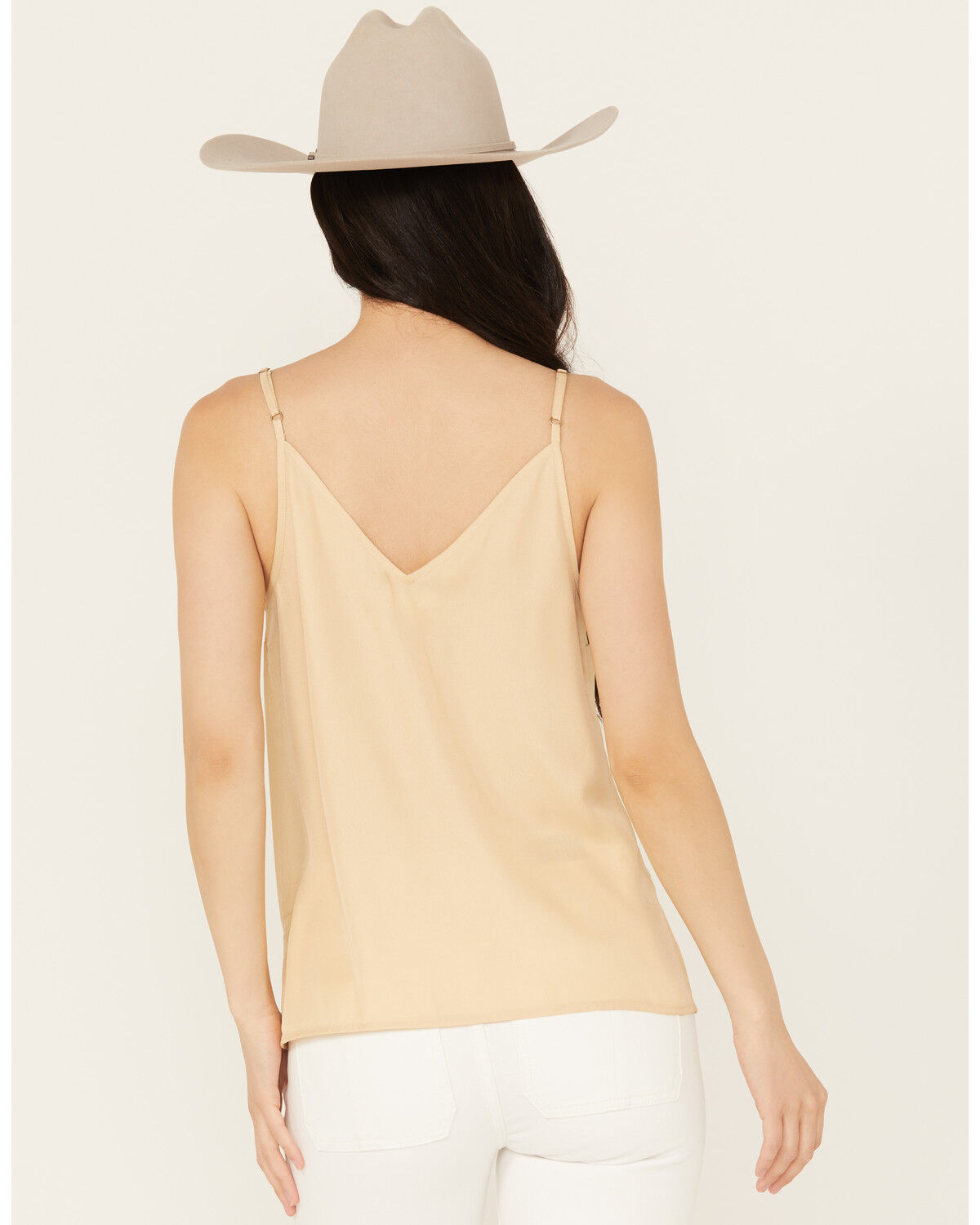 Image #4 - Cleo + Wolf Women's Henley Silk Cami, Tan, hi-res
