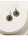 Image #3 - Broken Arrow Jewelry Women's Flower Concho Earrings, Silver, hi-res