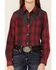 Image #2 - Roper Girls' Fancy Applique Plaid Long Sleeve Snap Western Shirt, Red, hi-res