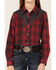 Image #2 - Roper Girls' Fancy Applique Plaid Long Sleeve Snap Western Shirt , Red, hi-res