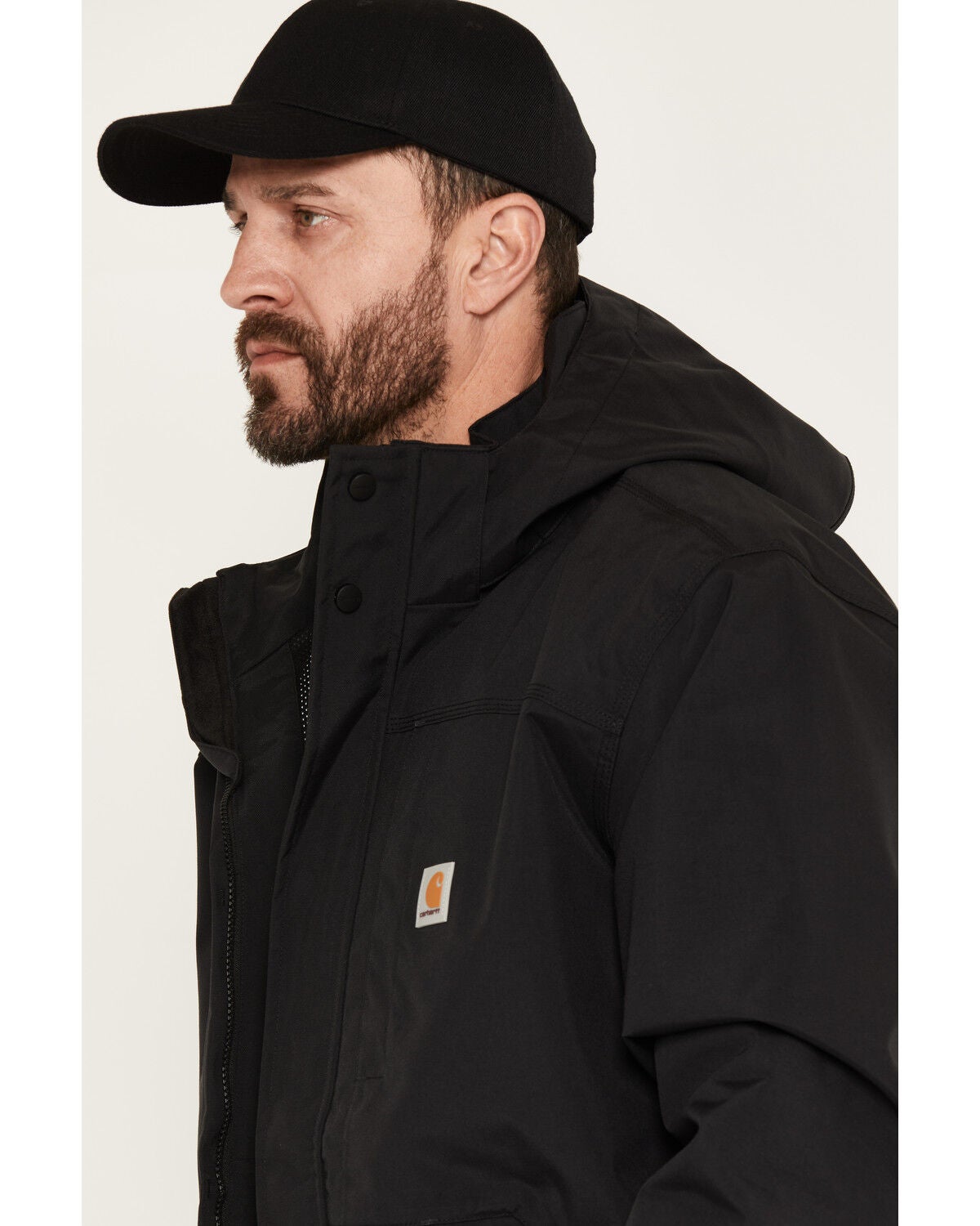 Image #2 - Carhartt Men's Shoreline Storm Defender Loose Heavyweight Zip-Front Work Jacket - Tall, Black, hi-res