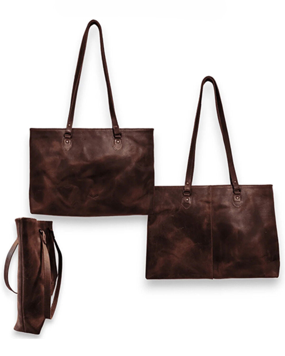 Image #3 - Ranch Junkie Women's Large Denali Leather Tote Bag, Brown, hi-res