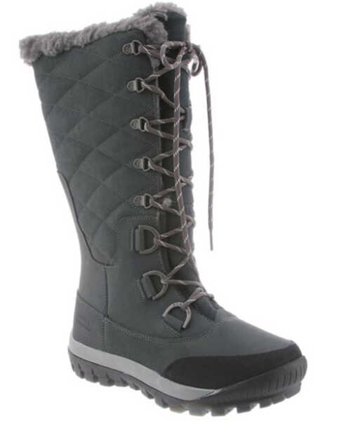 Bearpaw Women's Isabella 12" Waterproof Lace-Up Boots - Round Toe , Black, hi-res