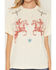 Image #3 - Shyanne Women's Bootstitch Yoke Short Sleeve Graphic Tee, Cream, hi-res
