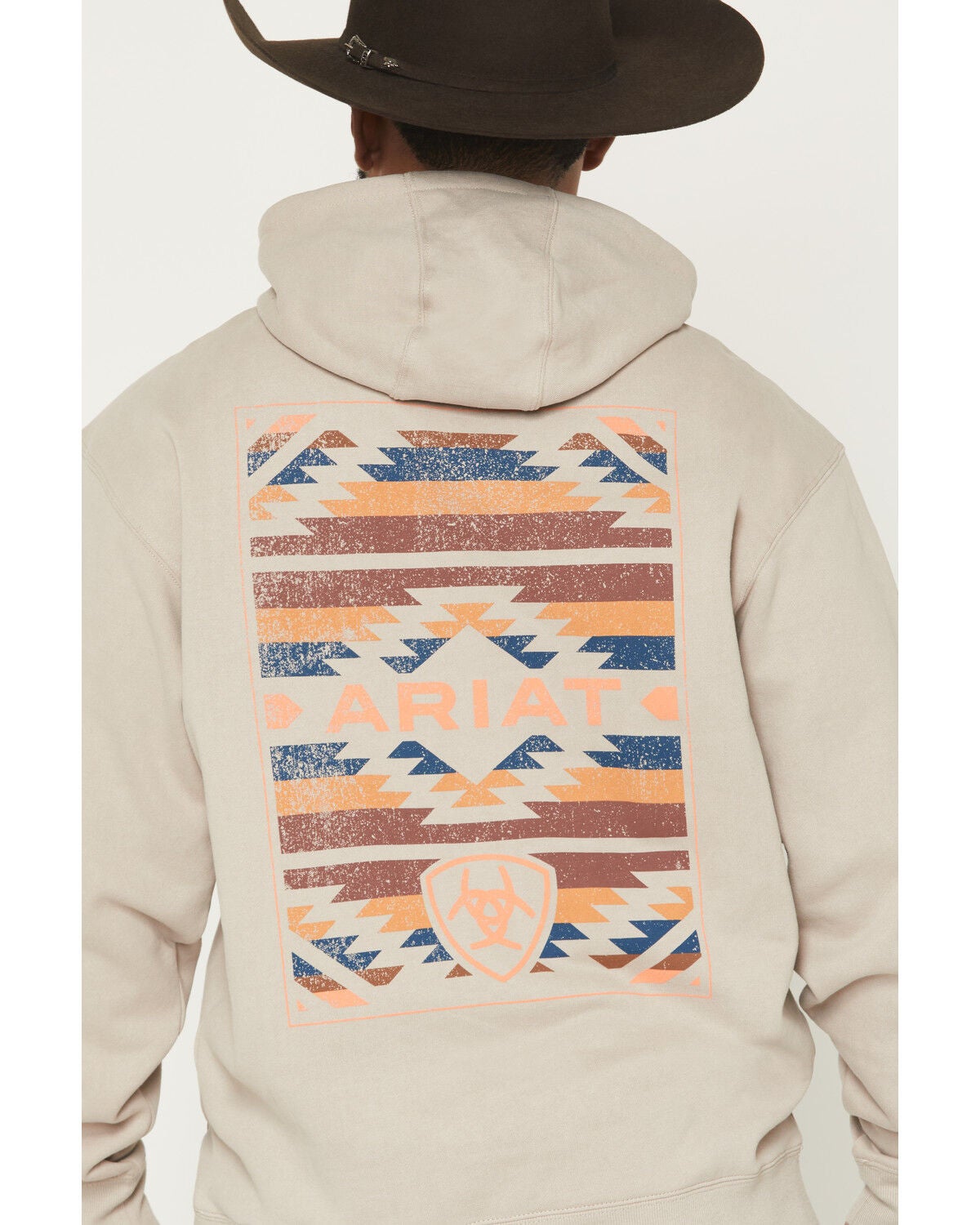 Image #4 - Ariat Men's Tapiz Zapoteco Graphic Hooded Sweatshirt, Sand, hi-res