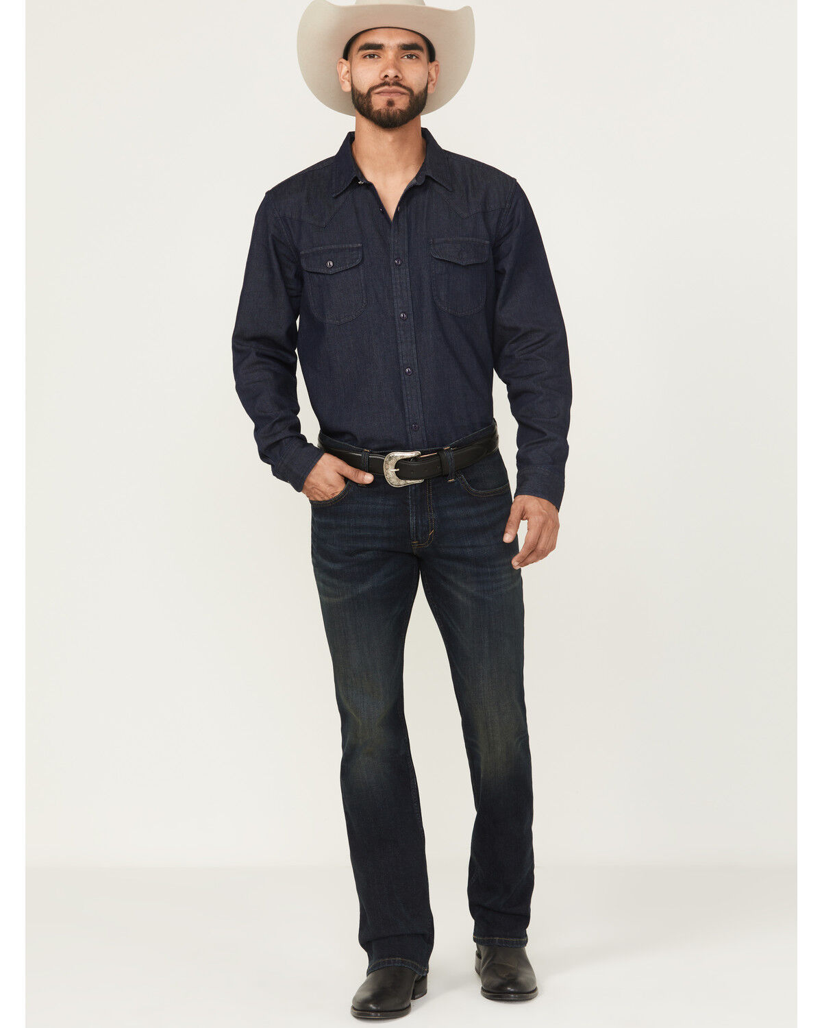 Image #1 - Cody James Black 1978® Men's Dexter Dark Wash Slim Bootcut Stretch Denim Jeans, Dark Wash, hi-res