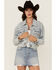 Image #1 - Veveret Women's Light Wash Cropped Denim Jacket, Light Wash, hi-res