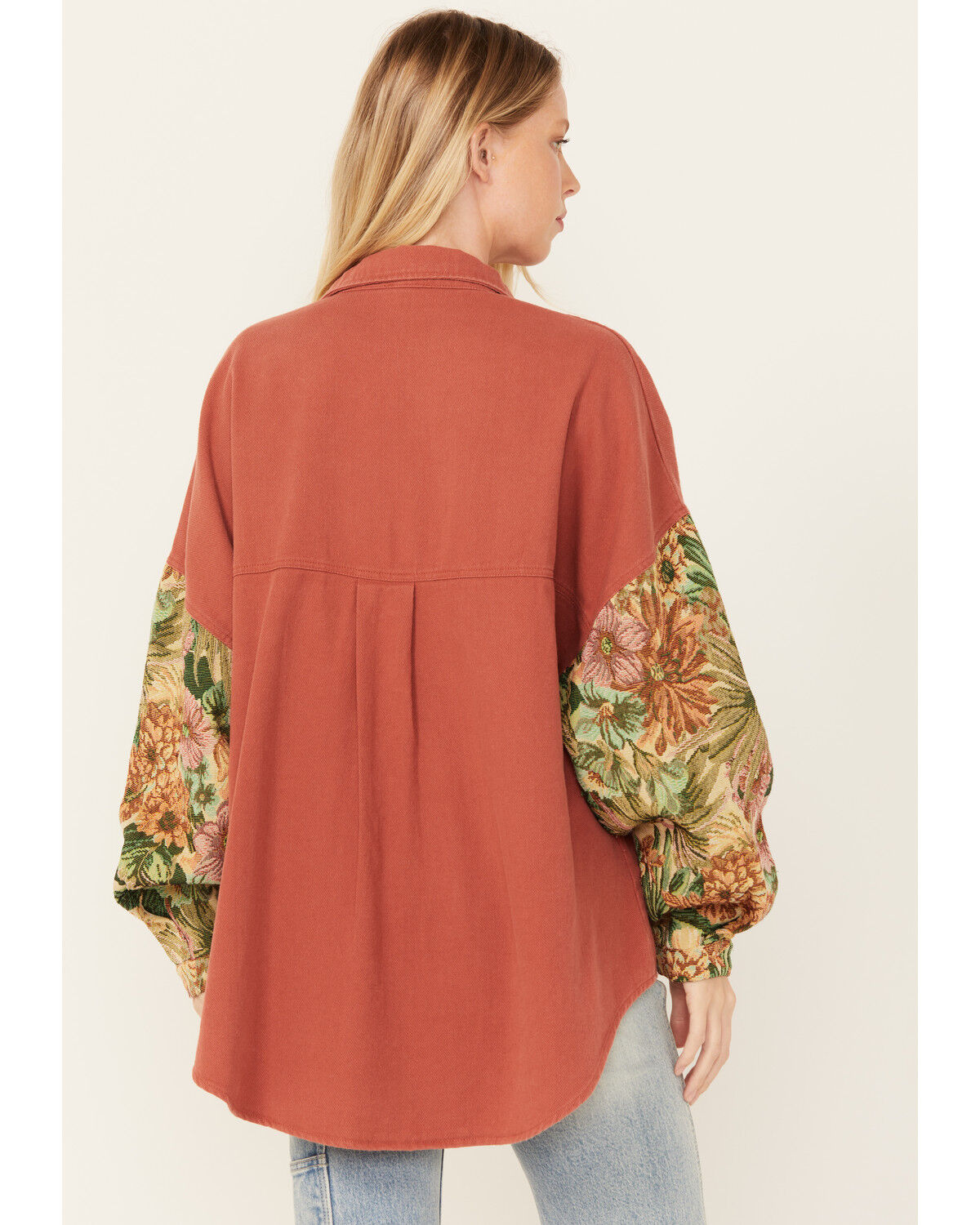 Image #4 - POL Women's Tapestry Shacket, Rust Copper, hi-res