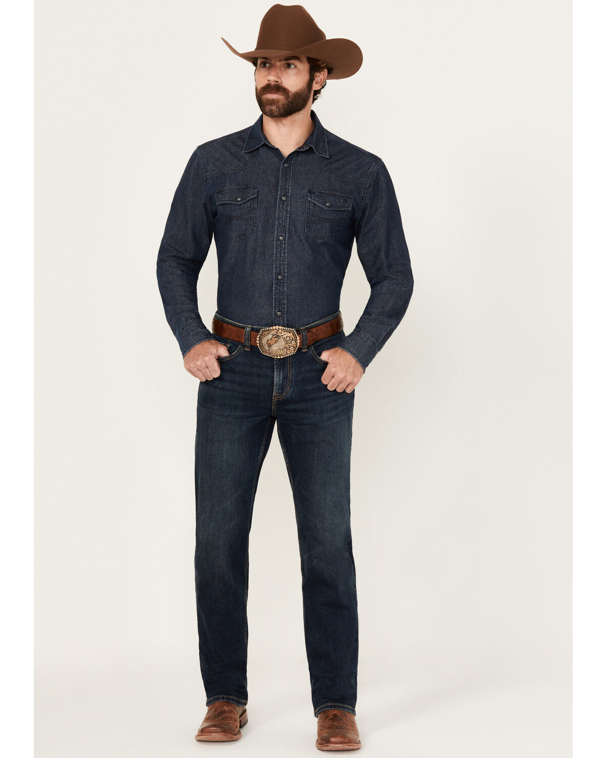 Image #1 - RANK 45® Men's Ambush Slim Straight Stretch Denim Jeans, Dark Wash, hi-res