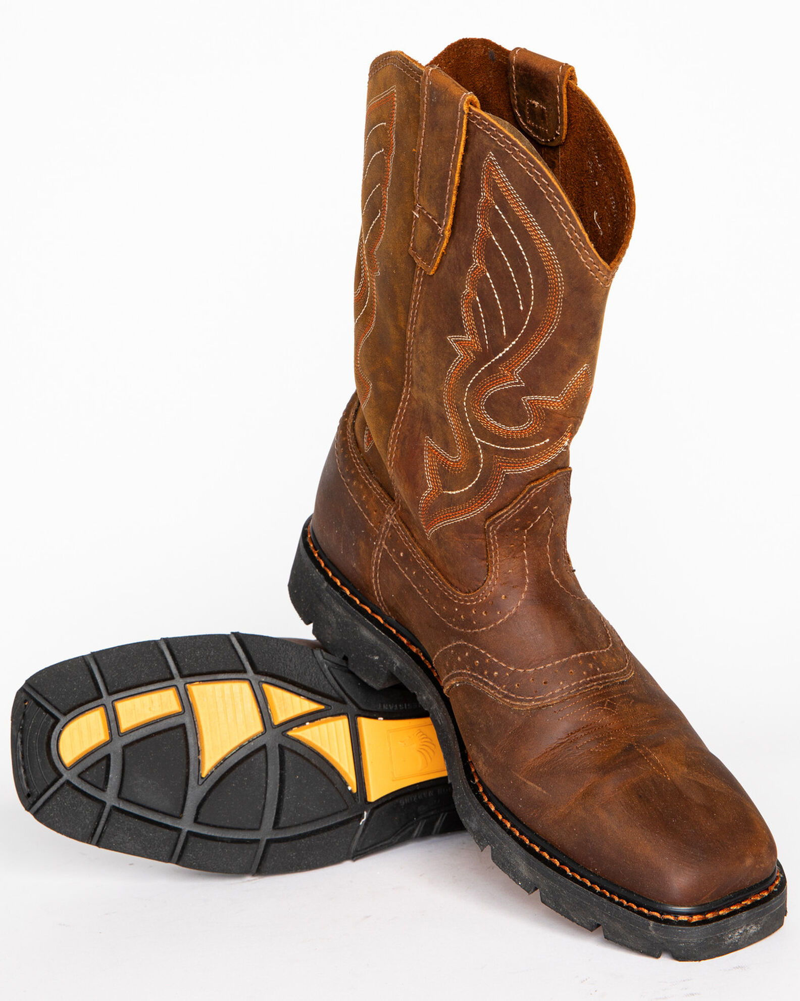 Image #9 - Cody James Men's Mustang Western Work Boots - Soft Toe, Brown, hi-res