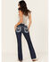 Image #1 - Miss Me Women's Dark Wash Mid Rise Bootcut Stretch Denim Jeans, Dark Wash, hi-res