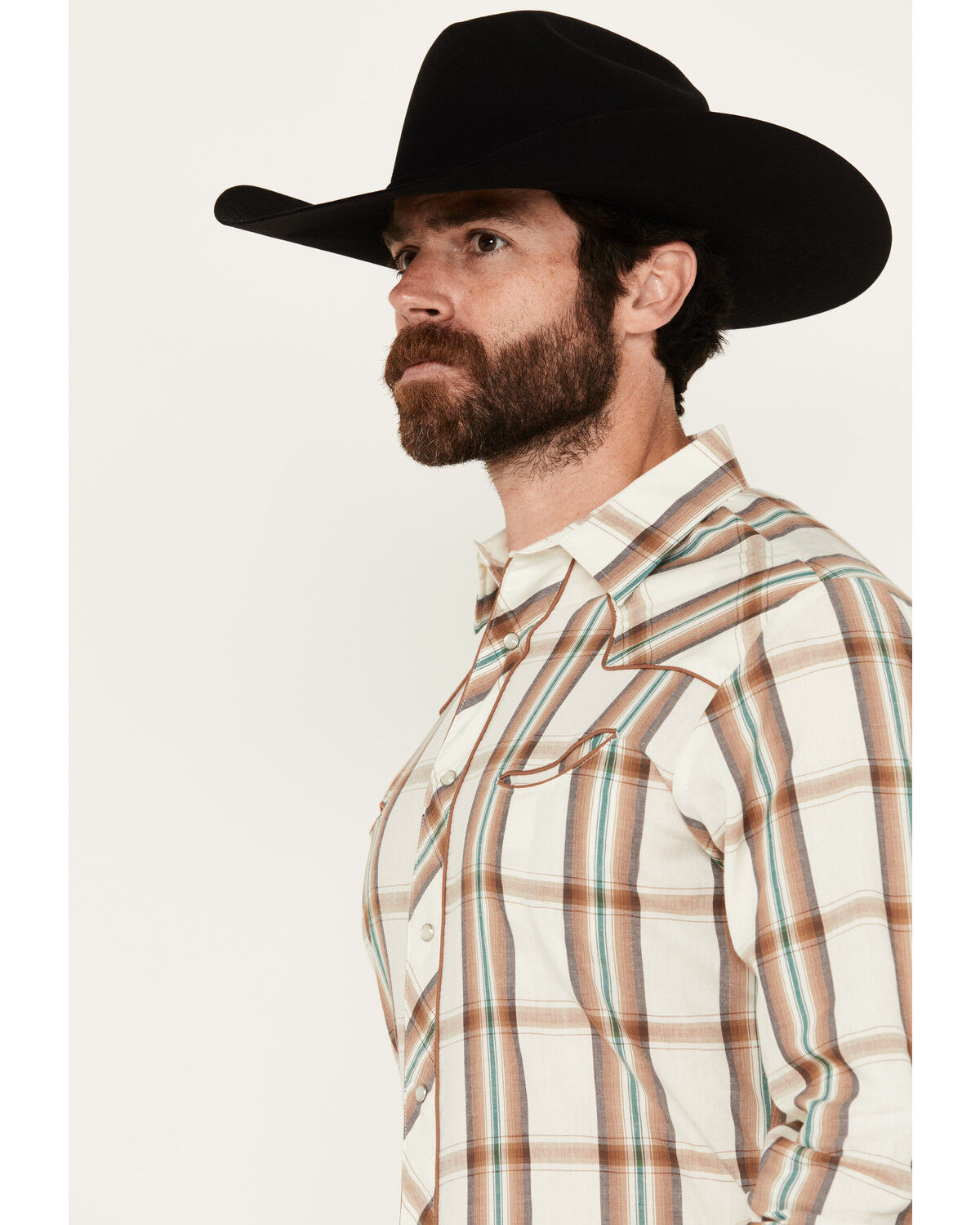 Image #2 - Roper Men's Plaid Print Long Sleeve Pearl Snap Western Shirt, , hi-res