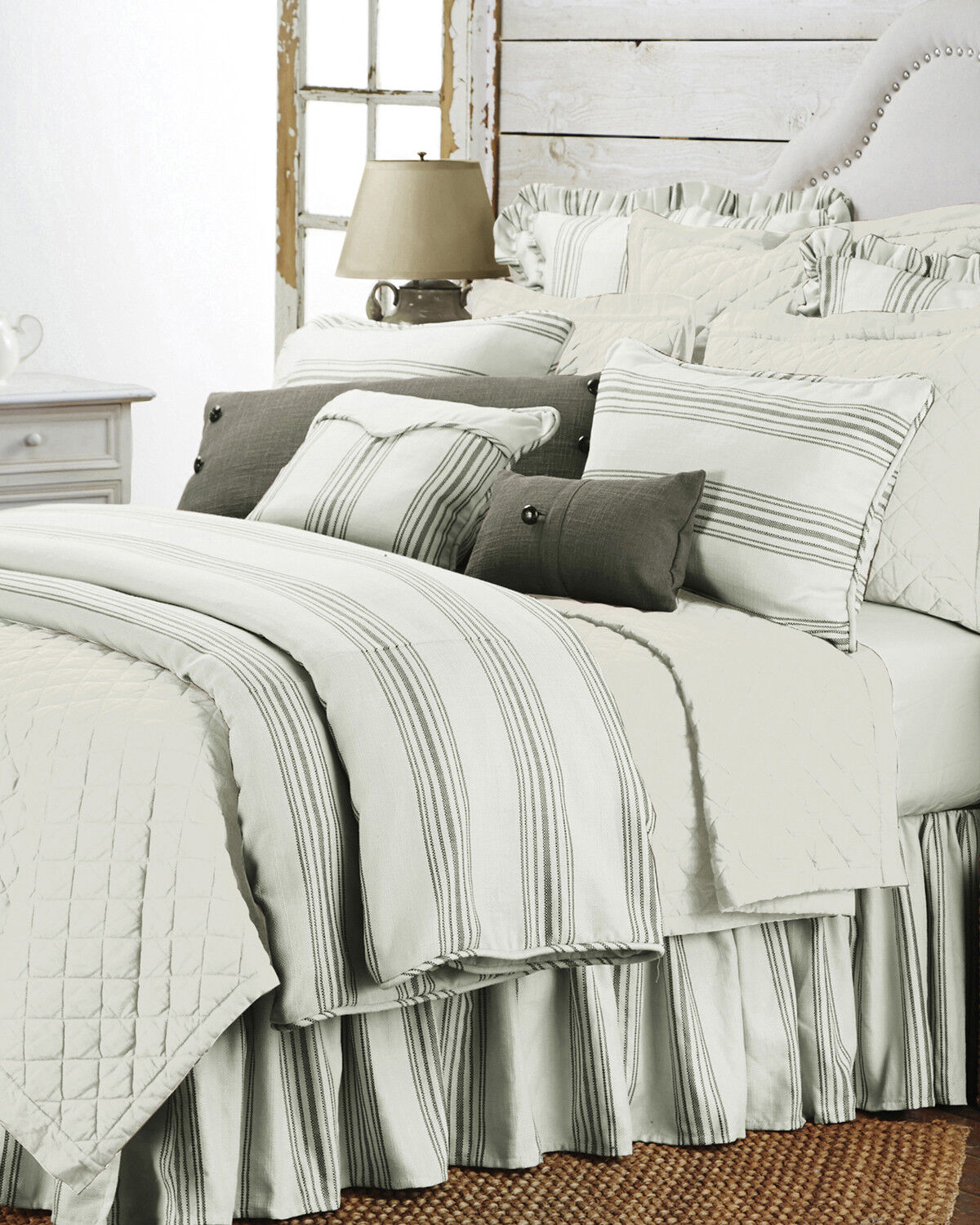 Image #1 - HiEnd Accents Prescott Striped Print King Comforter Set - 3 Piece, Taupe, hi-res