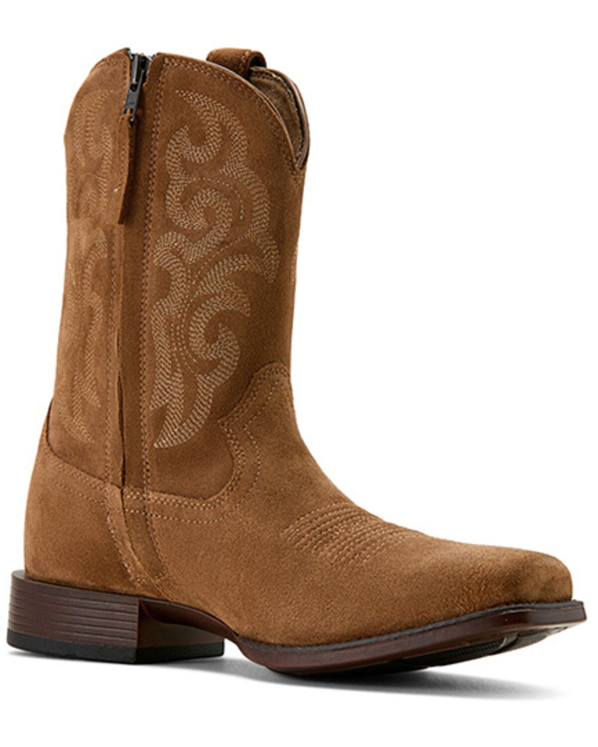 Ariat Men's Bodie Suede Western Boots - Square Toe, Chestnut, hi-res