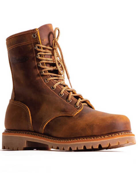 Image #1 - Silverado Men's Lace-Up Work Boots - Steel Toe, Tan, hi-res