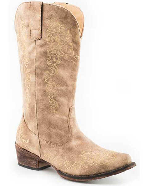 Roper Women's Judith Western Boots - Snip Toe, Tan, hi-res