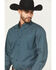 Image #2 - Cinch Men's Printed Long Sleeve Button-Down Western Shirt, Blue, hi-res