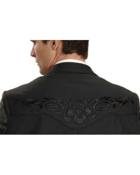 Image #2 - Scully Black Floral Embroidered Western Jacket - Big & Tall, Black, hi-res