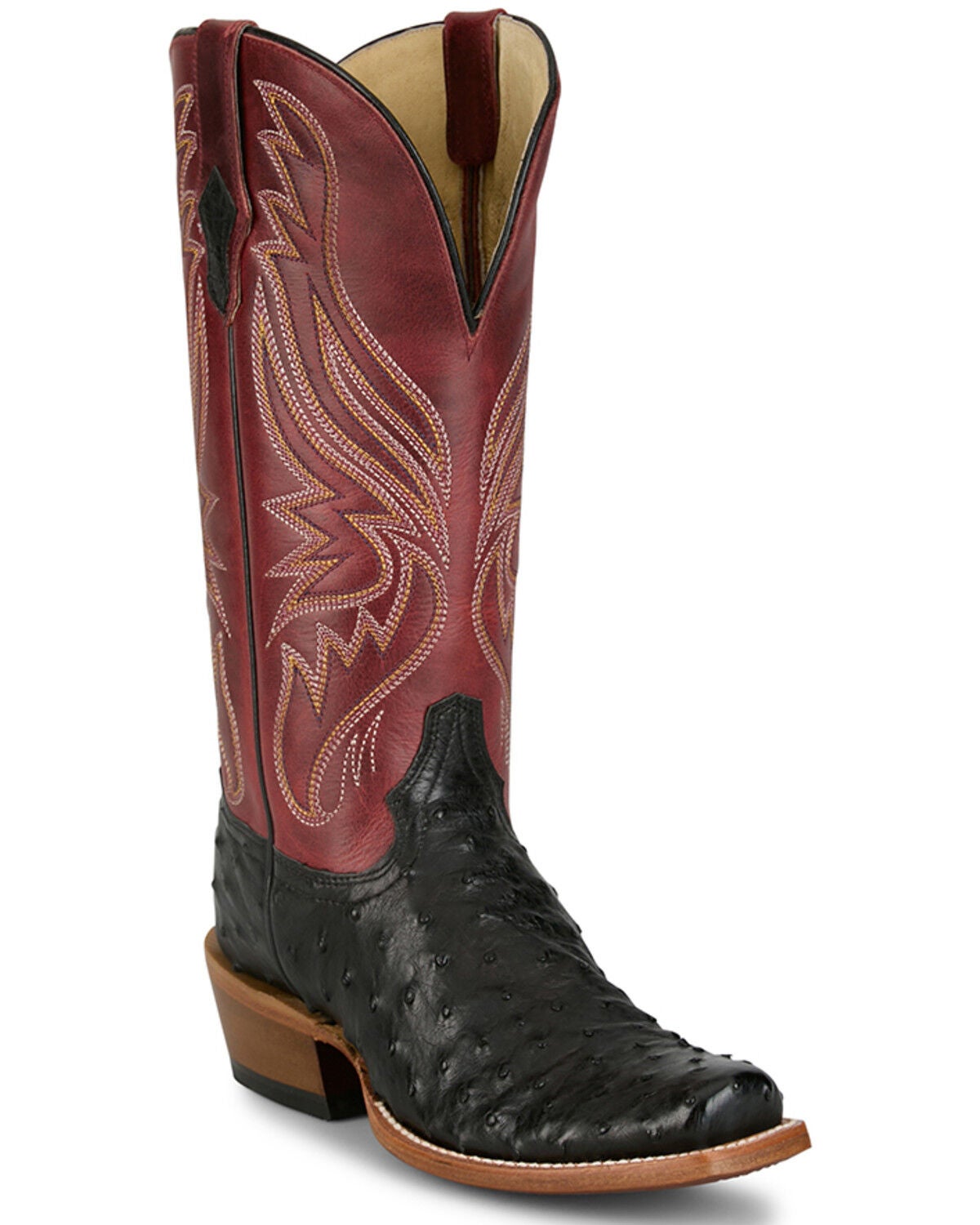 Tony Lama Women's Zaire Exotic Full Quill Ostrich Western Boots - Square Toe, Black, hi-res