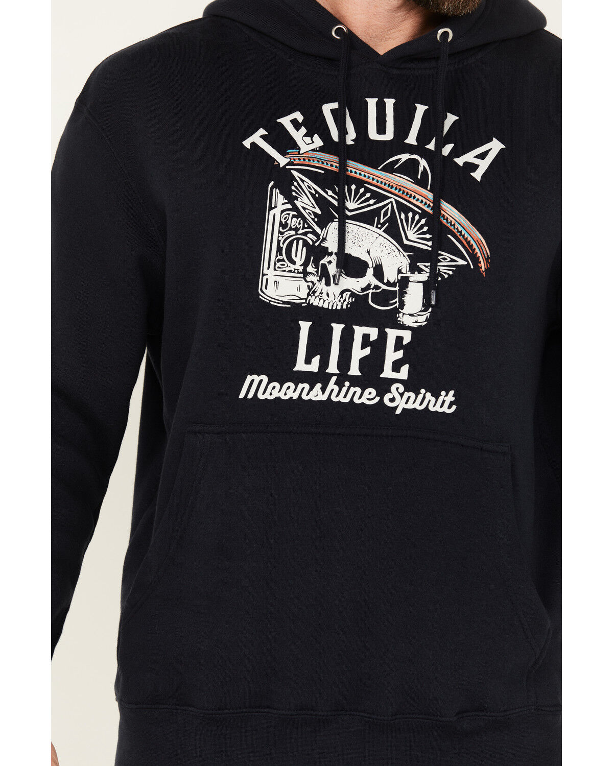 Image #3 - Moonshine Spirit Men's Tequila Life Hooded Sweatshirt, Navy, hi-res