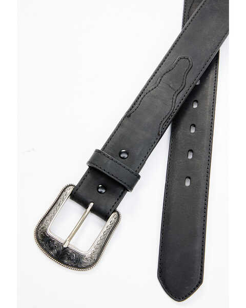 Image #2 - Cody James Men's Casual Billet Leather Belt, Black, hi-res