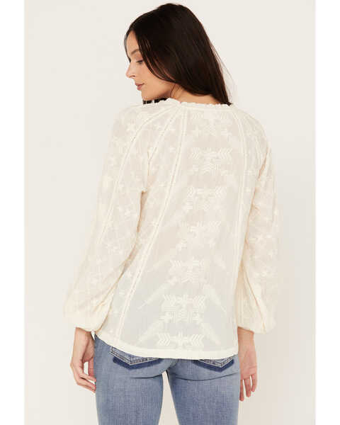 Image #4 - Shyanne Women's Long Sleeve Embroidered Boho Blouse, Cream, hi-res