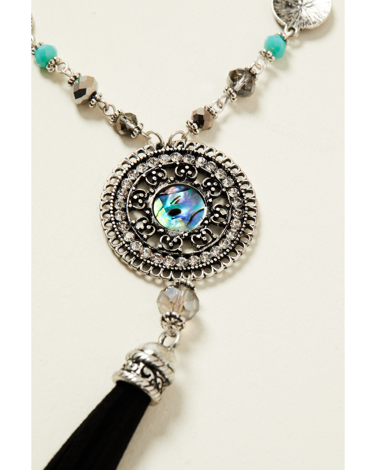 Image #2 - Shyanne Women's Shimmer Concho Tassel Jewelry Set - 2 Piece, Silver, hi-res