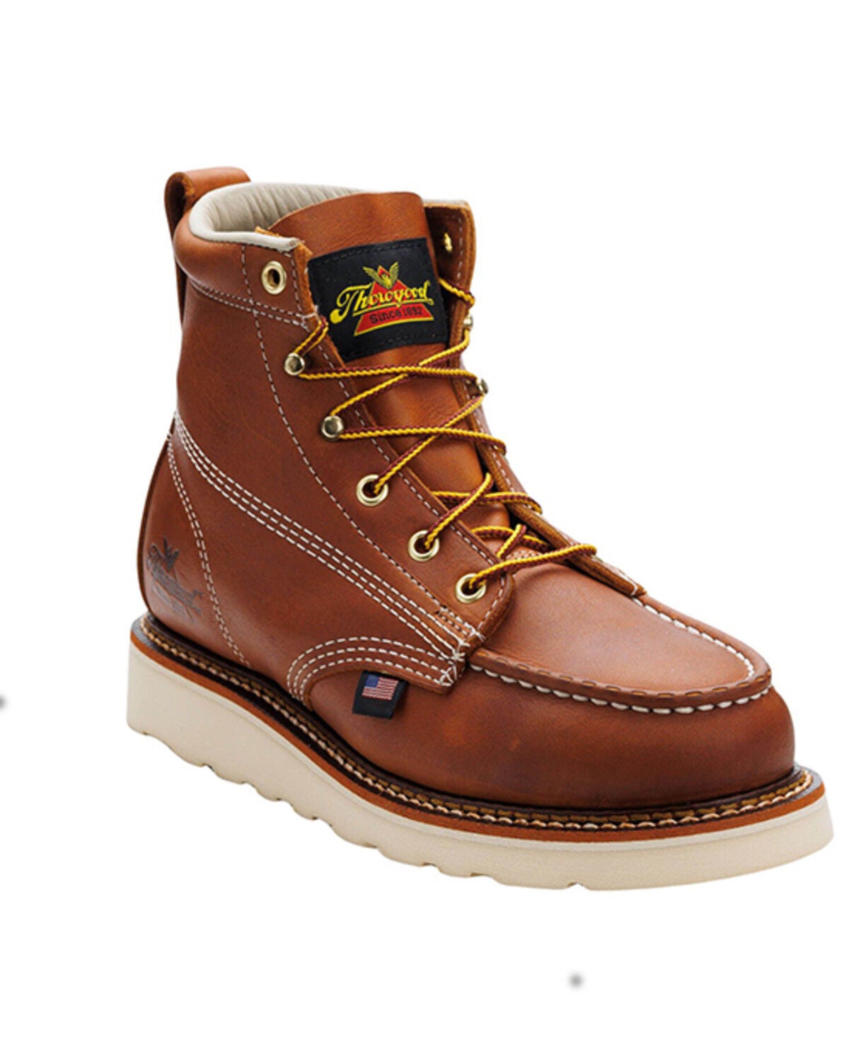 Thorogood Women's 6" American Heritage MAXWear Wedge&trade; USA Work Boots - Soft Toe, Brown, hi-res