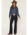 Image #1 - Wrangler Retro Women's Dark Wash Bailey Trouser Stretch Denim Jeans, Dark Wash, hi-res