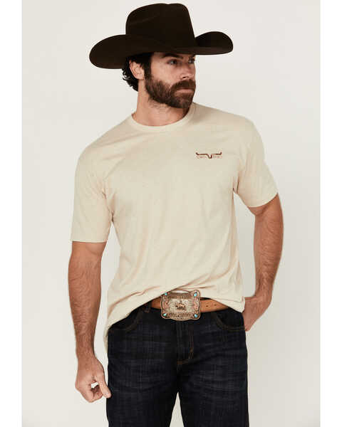 Kimes Ranch Men's Boot Barn Exclusive Graphite Logo Short Sleeve Graphic T-Shirt , Cream, hi-res
