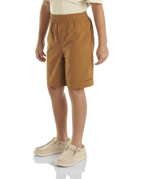 Image #1 - Carhartt Little Boys' Solid Rugged Flex Work Shorts , Brown, hi-res