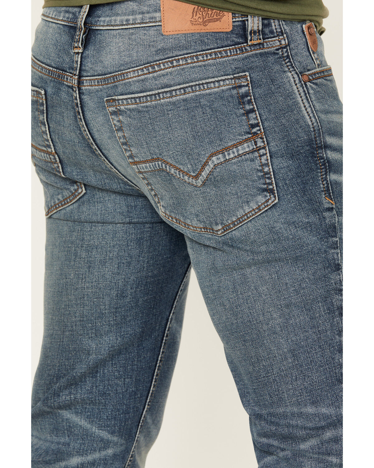 Image #4 - Moonshine Spirit Men's Bisbee Medium Wash Slim Straight Stretch Denim Jeans, Medium Wash, hi-res