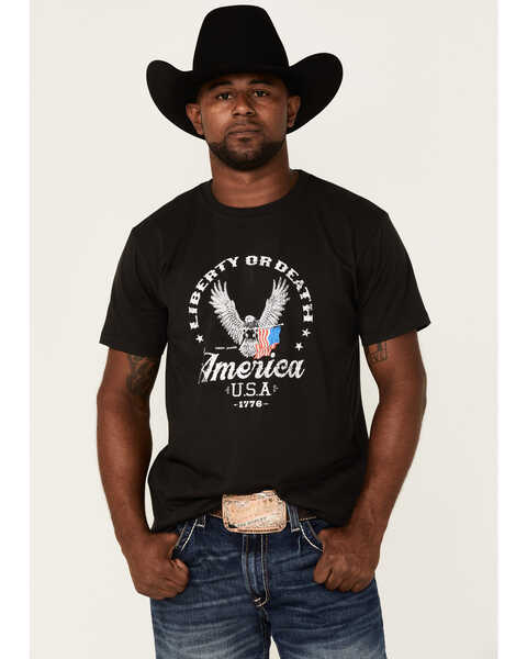 Cody James Men's Neverwill Eagle Graphic Short Sleeve T-Shirt , Black, hi-res