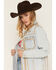 Image #2 - Azalea Wang Women's Light Wash Studded Button-Down Denim Jacket, Light Wash, hi-res