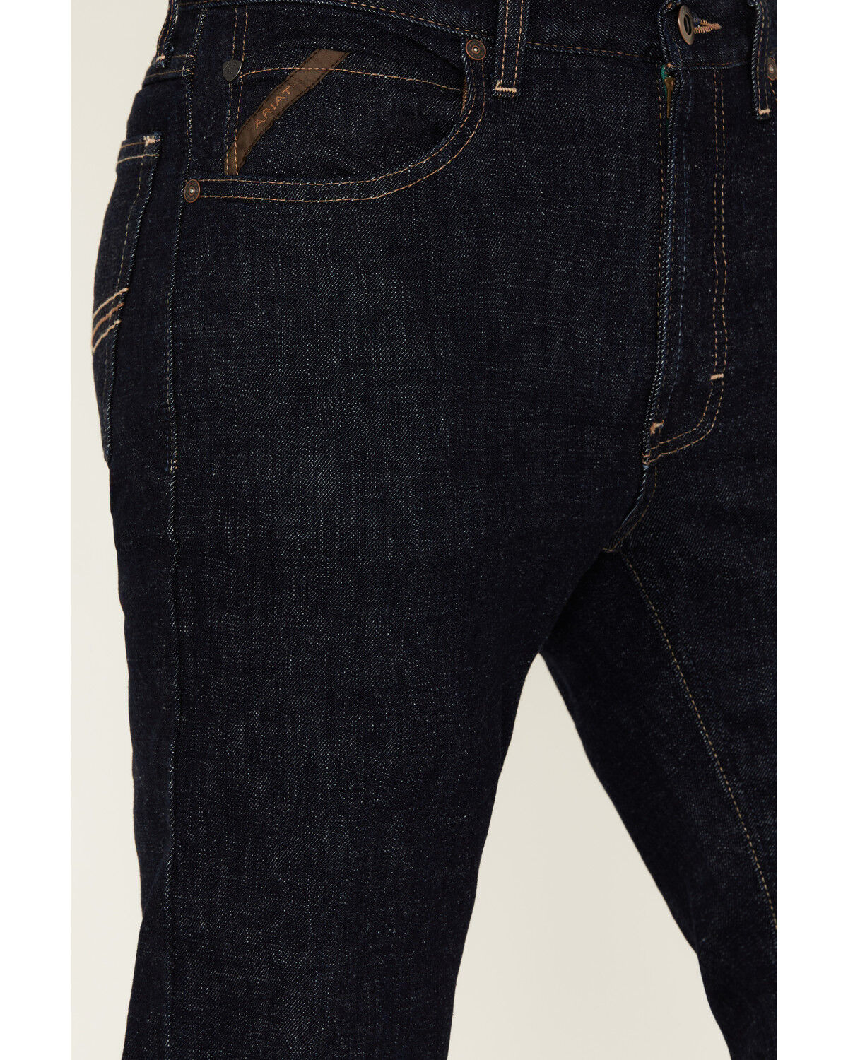 Image #2 - Ariat Men's M1 Abraded Rinse Stackable Slim Straight Stretch Denim Jeans, Dark Wash, hi-res