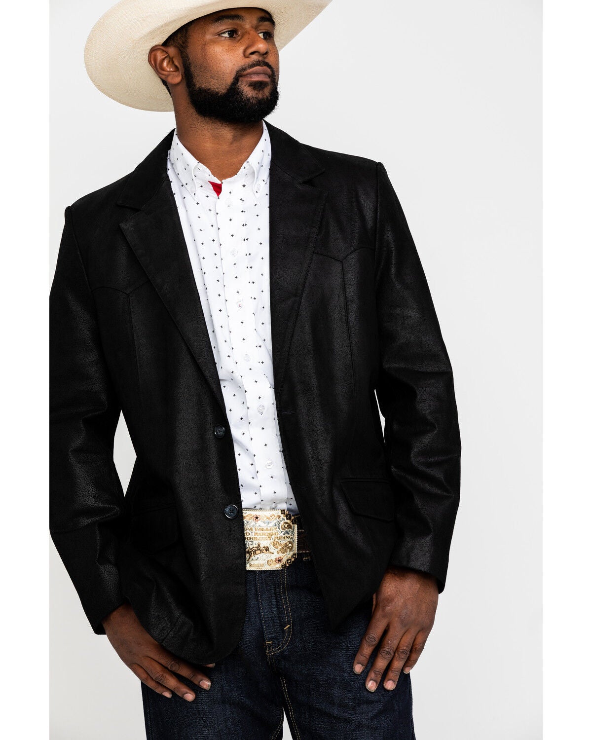 Cody James Men's Black Suede Blazer Jacket - Big & Tall, Black, hi-res