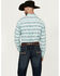 Image #4 - Ariat Men's Jefferson Southwestern Striped Long Sleeve Button-Down Western Shirt - Big, Turquoise, hi-res