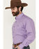 Image #2 - George Strait by Wrangler Men's Solid Long Sleeve Button-Down Stretch Western Shirt, Purple, hi-res